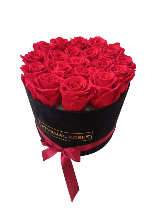 Box Luxury Black L - Konservierte rote Rosen