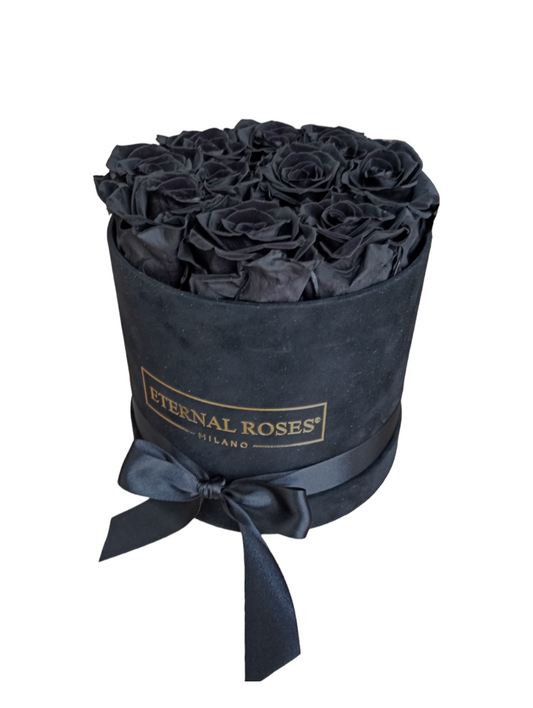 Box Luxury Black M - Schwarze stabilisierte Rosen